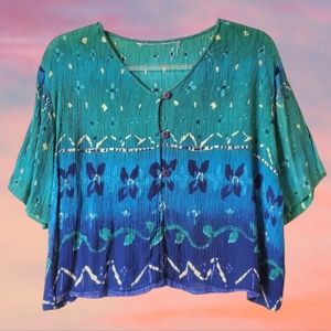 90's Teal Ombre Top